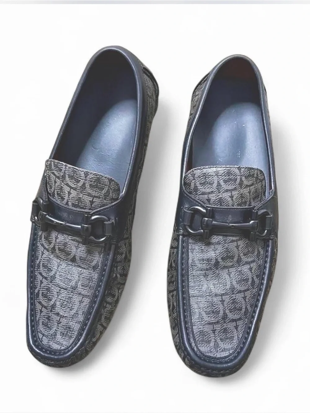 Salvatore Ferragamo Men’s Parigi 19 Logo Print Leather Loafers 11 E Italy Made